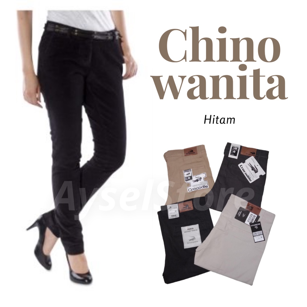 Celana Chino Pants Wanita Bahan Tebal / celana chinos panjang wanita kulot / CELANA CHINO WANITA KAT