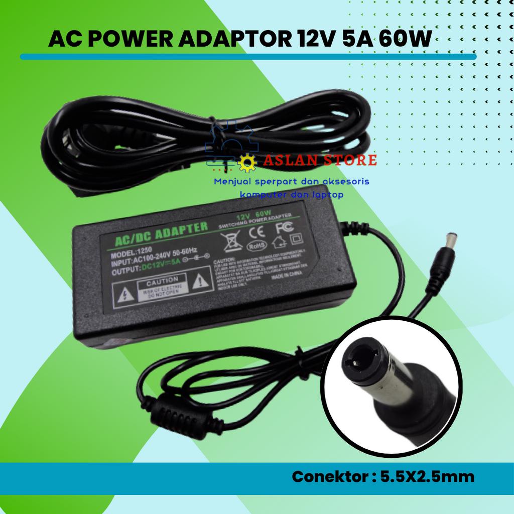 ADAPTOR 12V 5A murah 12 volt 5 Ampere AC / DC ADAPTER Power Supply