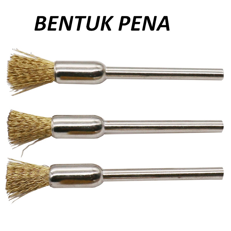 MINI Mata Bor Sikat Kawat Piring Kuningan Tuner Mangkok Brush Bowl T Pen Shaped
