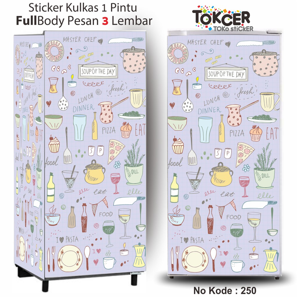 Stiker Kulkas 1  Pintu atau 2 Pintu MasterChef Shabby