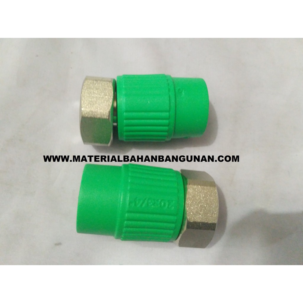 metal reducer with cup nut 1/2 x 1 inch fitting wafin tigris green PPR flok sok besi baut dop