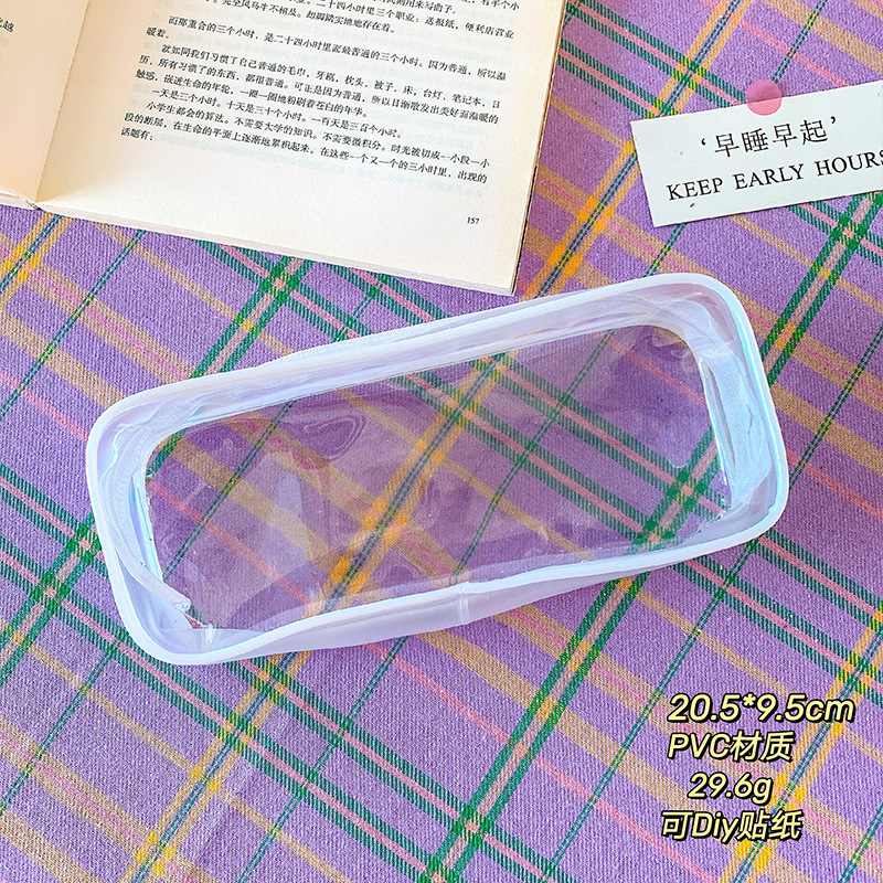 Tempat Pensil Portable Bahan Pvc Transparan Anti Air Untuk Pelajar