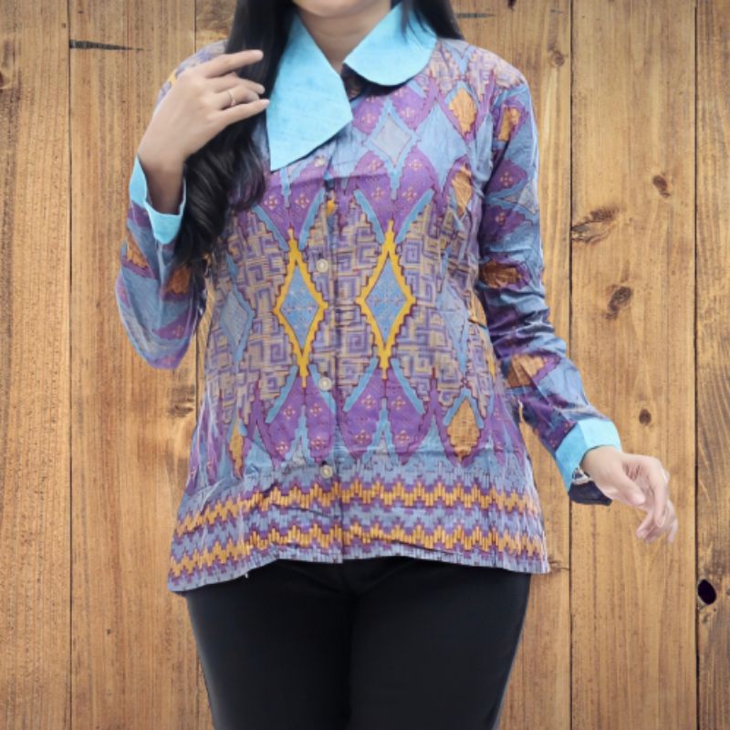 blouse batik pramugari songket soft original Arta batik super seragam kerja kantor pakaian wanita ba