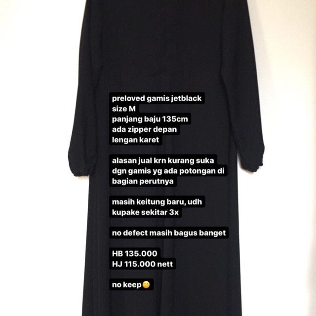 preloved gamis jetblack