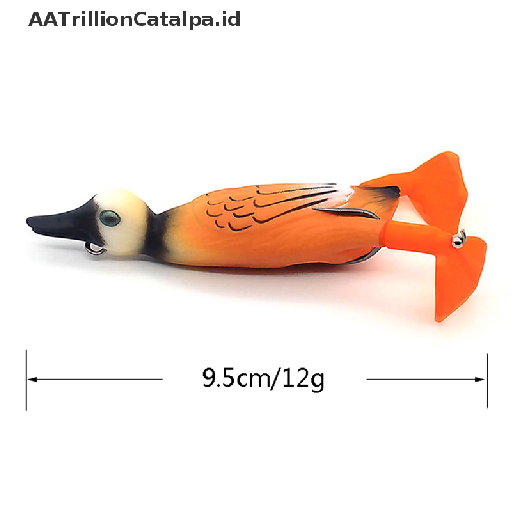 Aatrillioncatalpa 1pc Umpan Pancing Softlure Bentuk Bebek Dengan Balingbaling Ganda