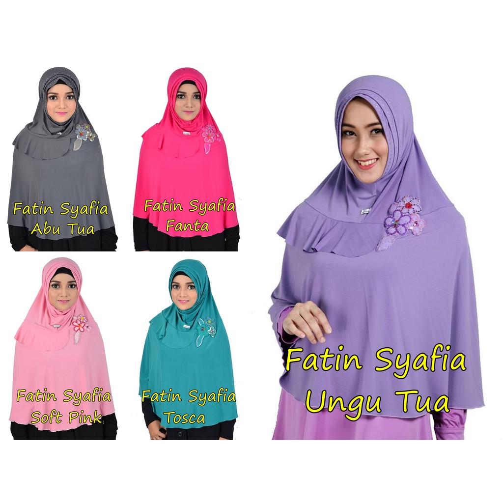 FATIN SYAFIA Bergo Instan Panjang Jilbab Syari Kerudung Hijab Langsung Pakai