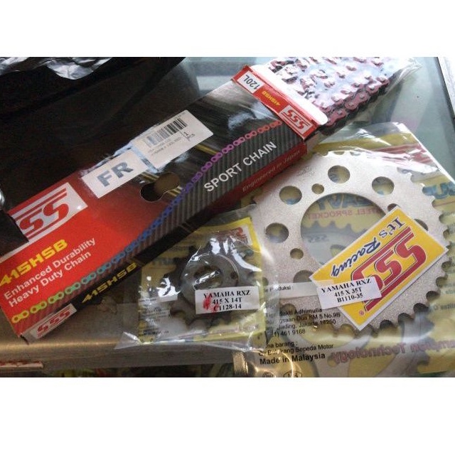 Gear SET SSS 415 TIPIS SIZE 12T~17T +30T~35T +(HSB 120L NEON) MOTOR YAMAHA RXZ, RXKING, Vega R, VEGA