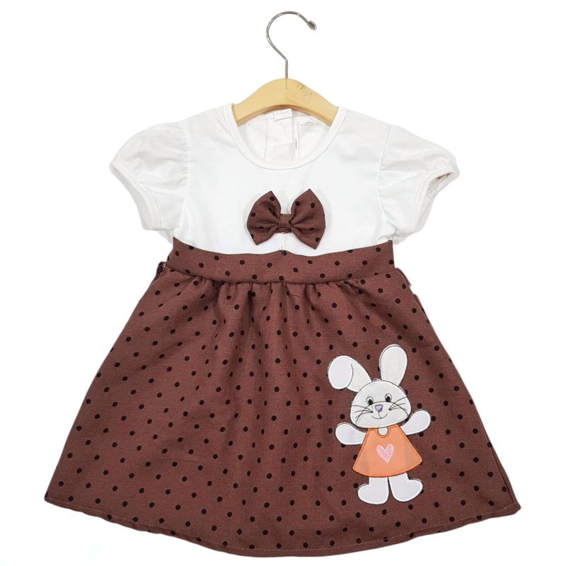 DRESS FASHION ANAK PEREMPUAN 1 TAHUN MOTIF POLKADOT PITA