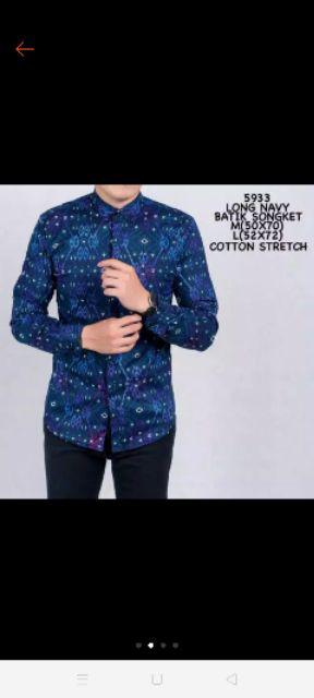 Kemeja Batik Songket Mutiara Rintik Panjang Murah Black Green Navy Dan Purple Slimfit Dan Formal