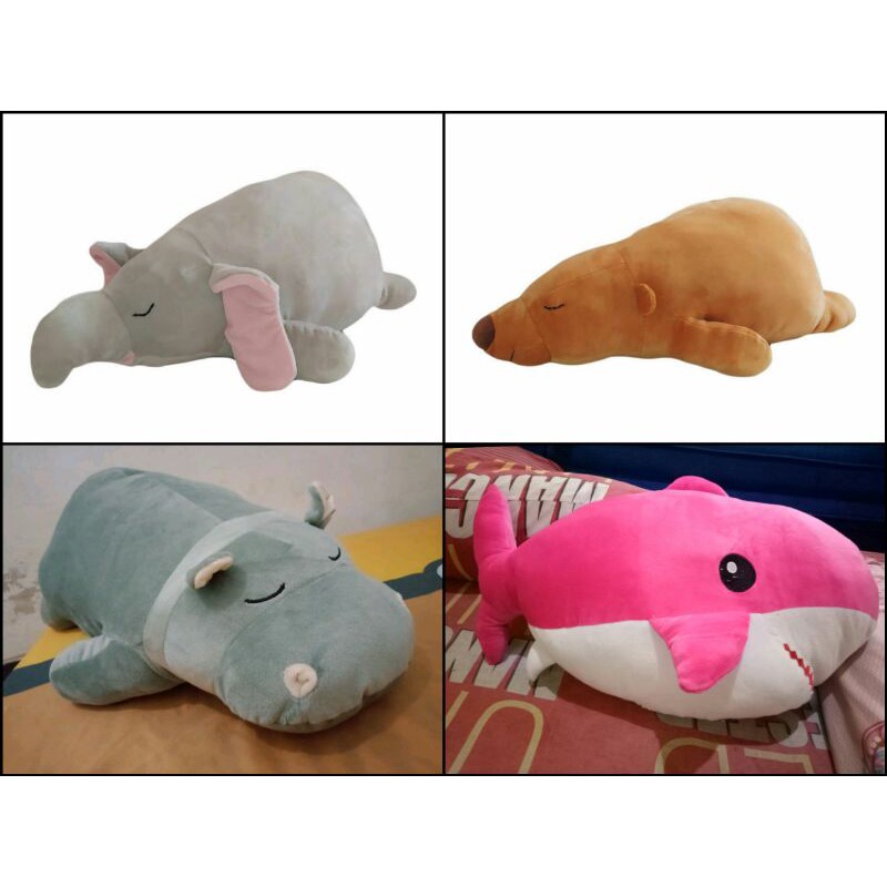 Boneka D'King Cushion Dekorasi Rabbit Kelinci Pink Bear Beruang Hippo Baby Shark Elephant