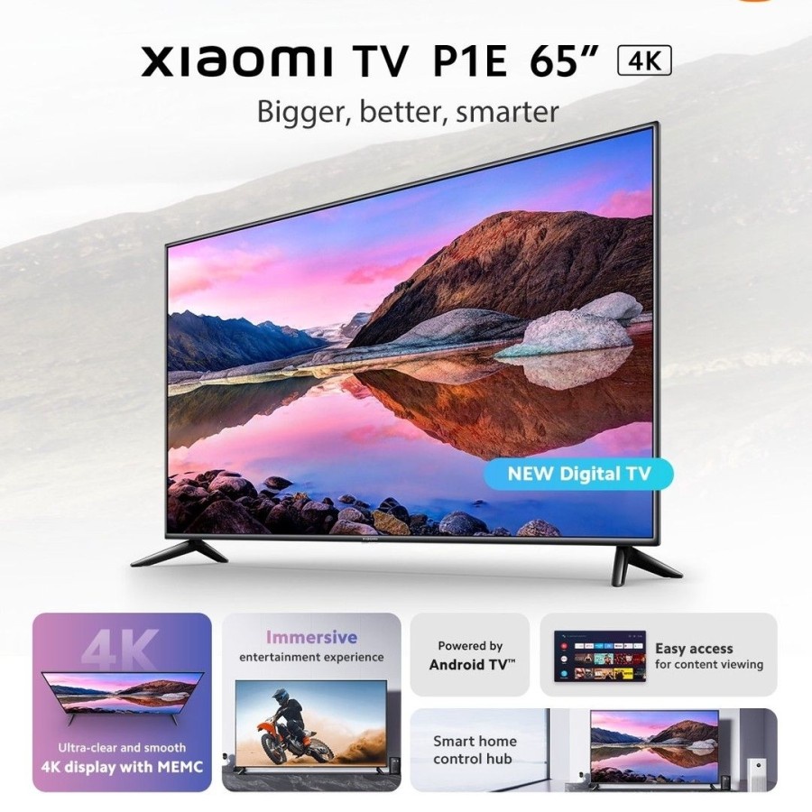 Xiaomi Mi TV P1E 65&quot; UHD ELA4881ID 4K Ultra HD ANDROID TV, DIGITAL TV - Garansi Resmi 100% ORIGINAL