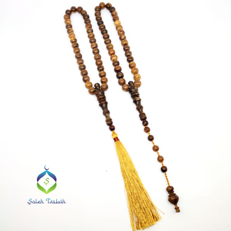 Tasbih Kayu Gaharu Size 8mm, Isi 33 Butir_Model Kuncir Dan Bandul