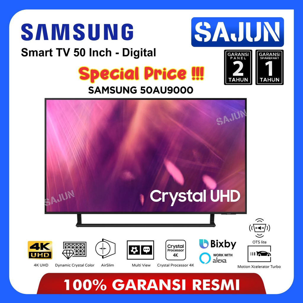 Samsung 50 Inch Smart TV Crystal 4K UHD 50AU9000 - SPECIAL PROMO 