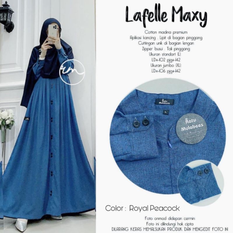 gamis Lafelle maxy muslimah terbaru origanal Ratu mulabbess