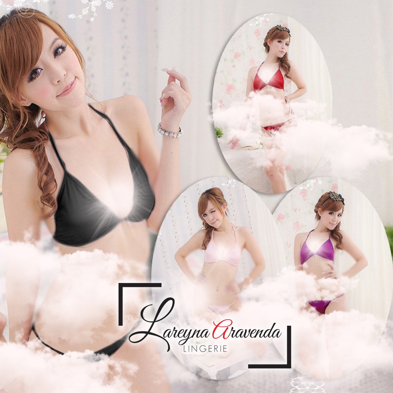 [Ready Jakarta] Set Bra Sexy Lingerie + G String Bahan Satin LG157