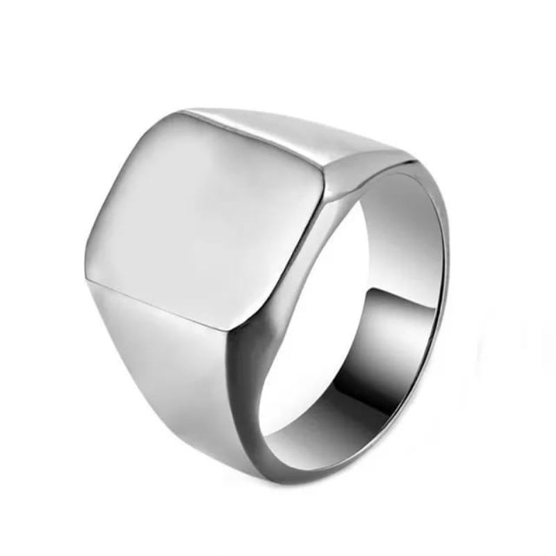 Cincin Titanium Pria Persegi Import Titanium Antikarat