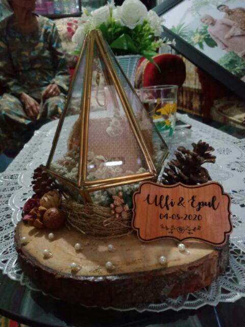 Tempat Cincin Terarrium Ringbox Tempat Cincin Rustic