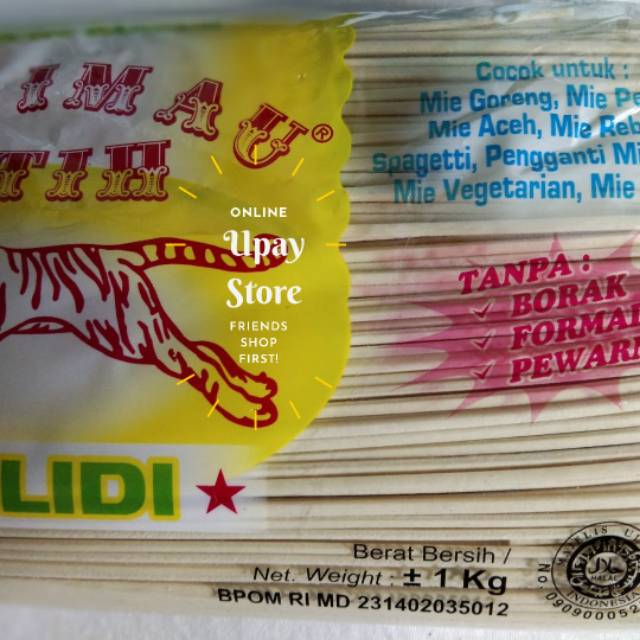 

Mie Mi Lidi Gomak Aceh Putih Khas Medan Sumatra 1kg 1000g Rebus Goreng Enak