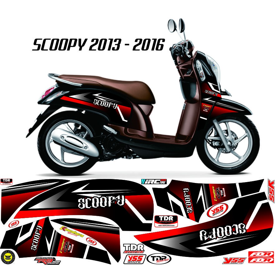STRIPING MOTOR MATIC SCOOPY FI 2013 / 2015 STICKER RACING LIS SCOOPY VARIASI STRIPING RACE
