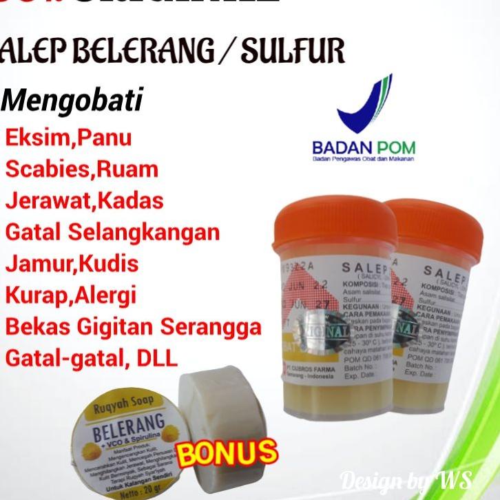 2 Botol Belerang Sulfur Zwafel 24 Salep Kulit Salep Gatal Ampuh Bonus Sabun Belerang