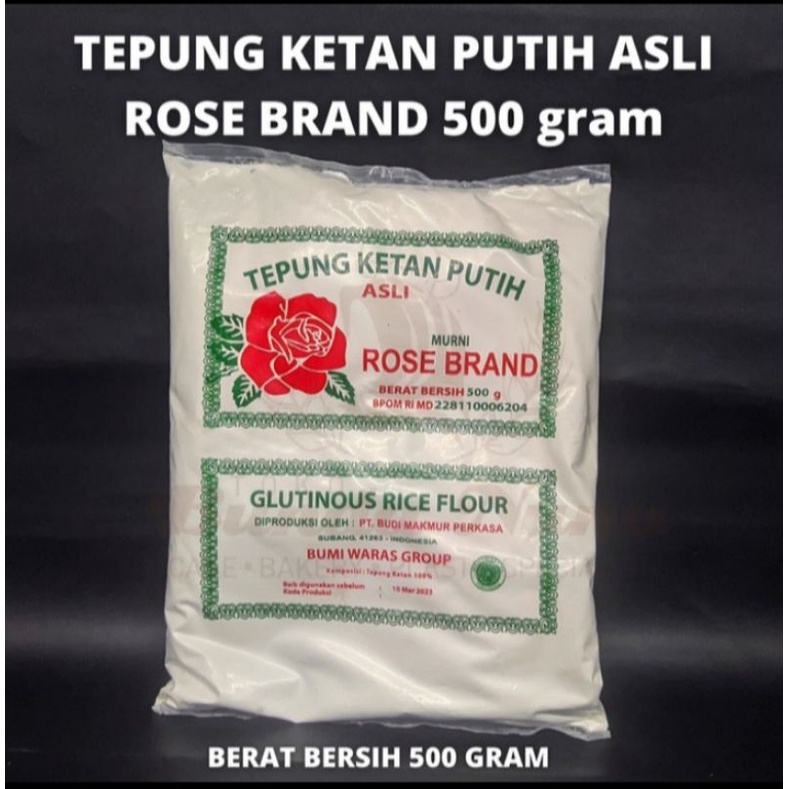 Tepung beras ketan putih white glutinois rice flour Rose brand 500 gram