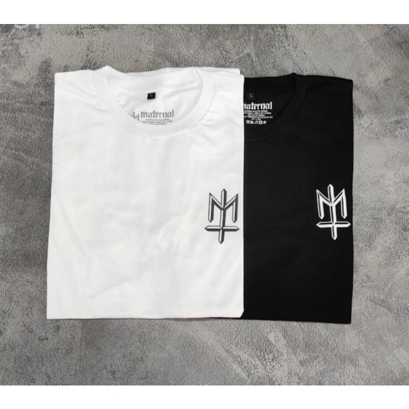 BAYAR DITEMPAT - KAOS MATERNAL DISASTER LOGO PUTIH DAN HITAM / T-SHIRT KAOS MATERNAL LOGO PUTIH / TS