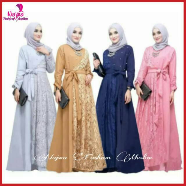 Gamis Model Terbaru Baju Gamis Wanita Terbaru Moscrepe Polos Najwa Fashion Muslim