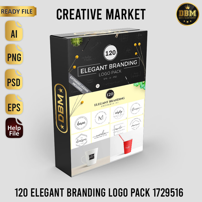 120 Elegant Branding Logo Pack - Photoshop &amp; Illustrator