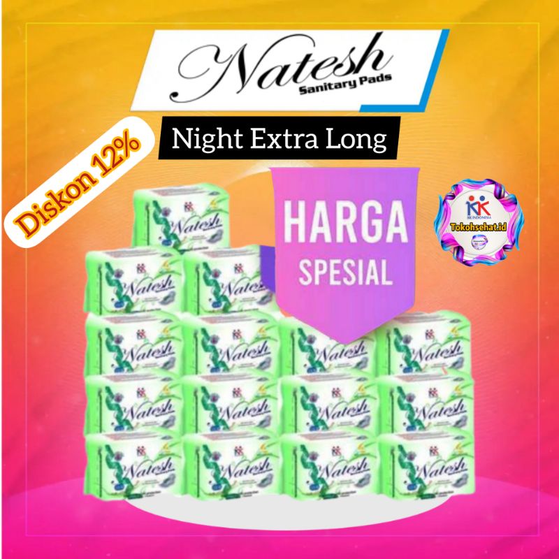 Natesh Pembalut ( Promo Spesial Hemat 15 Pack Natesh Extra Long ) Original KK Indonesia