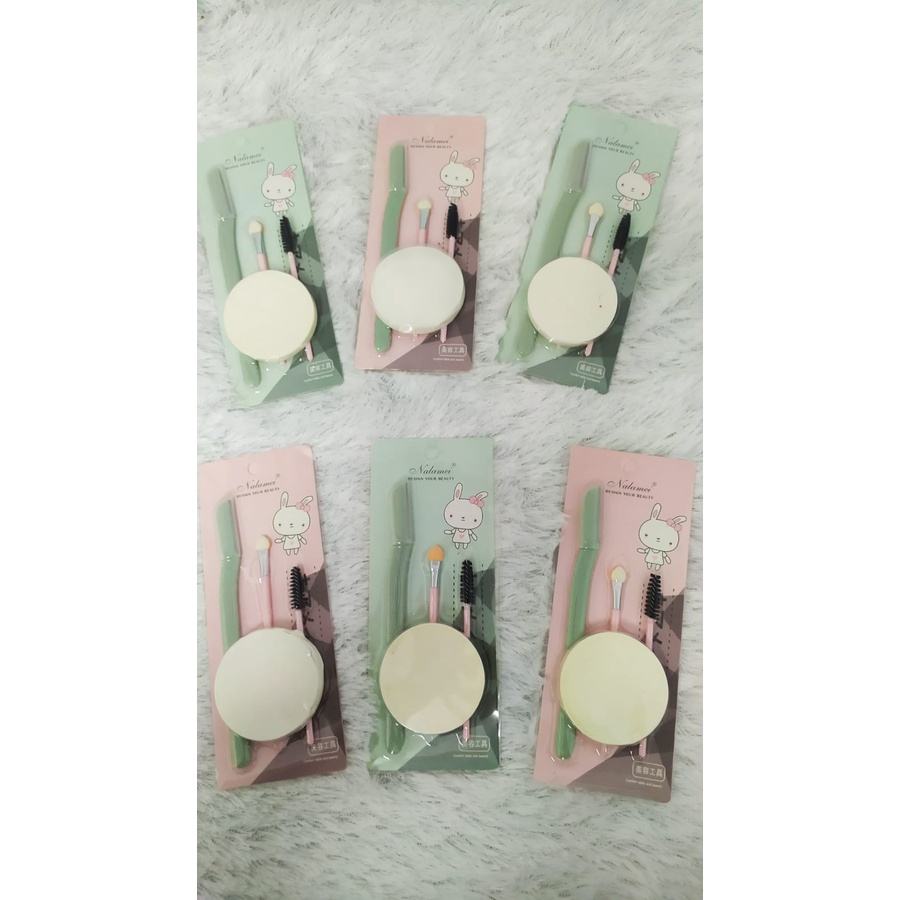 IMPORT SPONGE FACE AND EYELASH SET 4IN1 + BONUS 1X COMOT