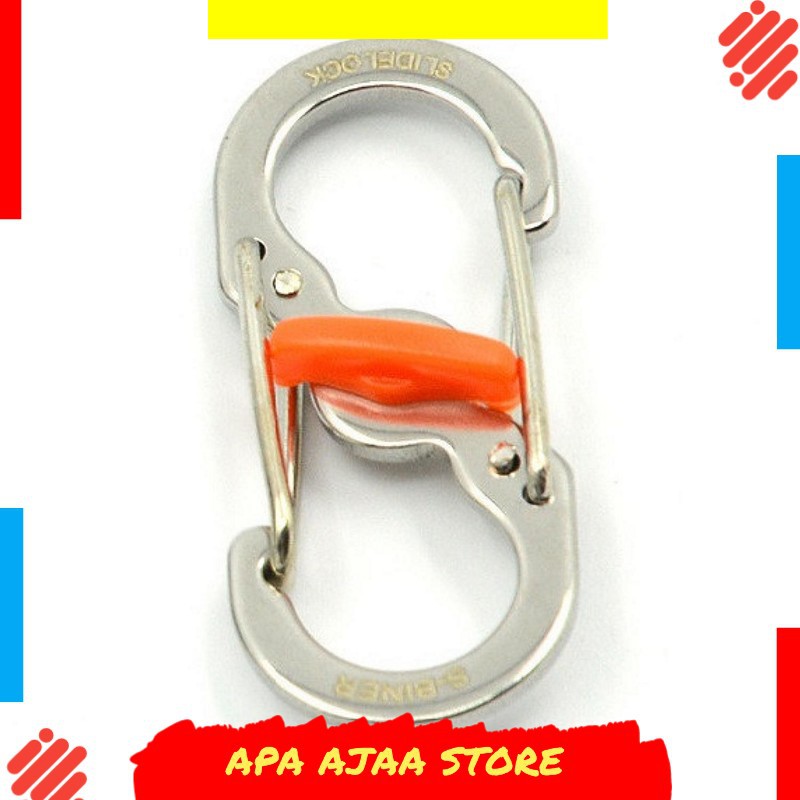 Terbaru ! Metal S-Biner Carabiner Metal Spring Hook - S1217