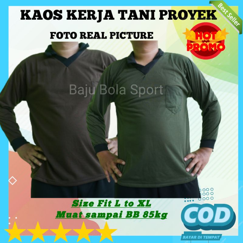 Kaos Tani | Kaos Petani | Baju Basahan Kerja Lengan Panjang