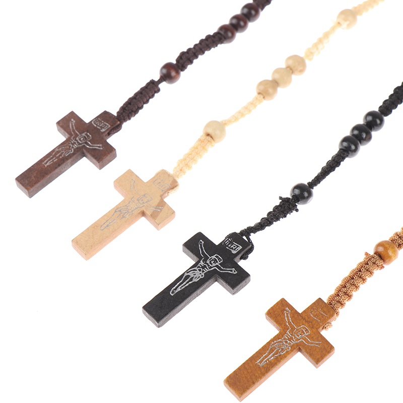 1pc Kalung Rosario Desain Manikmaniksalib Yesus Gaya Katolik