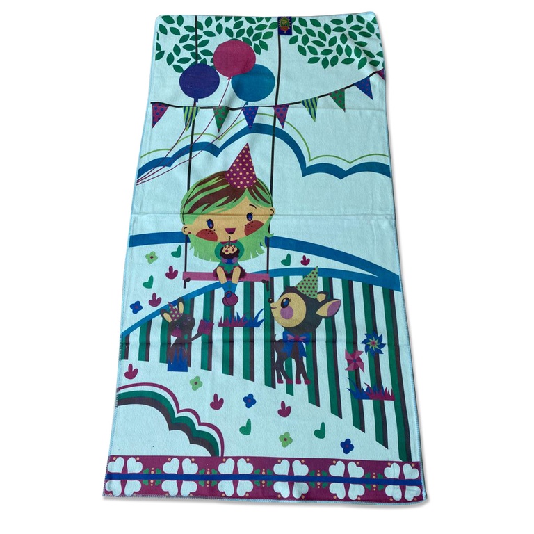 Handuk Mandi Anak Print Warna Unicorn Little Girl Birthday 65x130