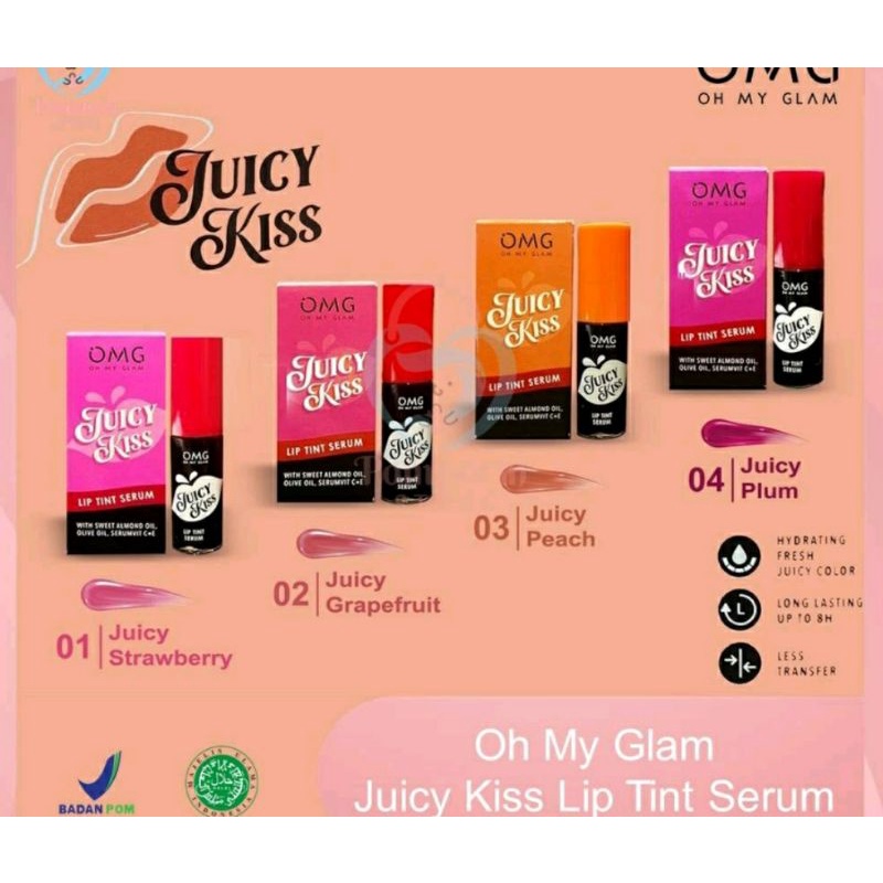 Oh My Glam Juicy Kiss Lip Tint Serum / Liptint Bibir / Omg liptint