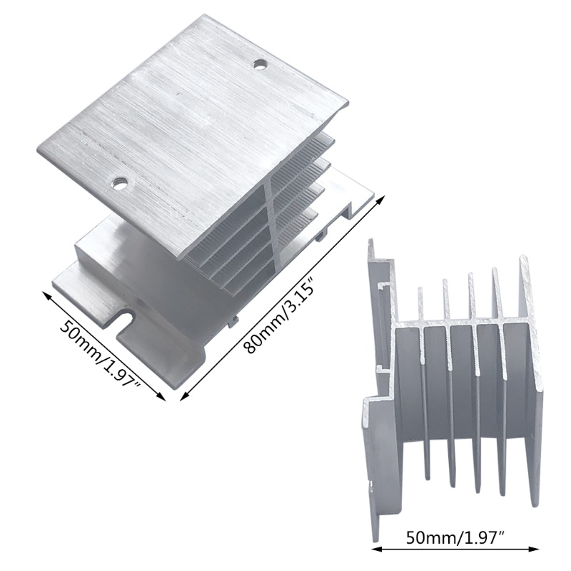 Bt Aluminium Heat Sink Untuk Relay Solid State Fase Tunggal 10A-40A SSR Disipasi