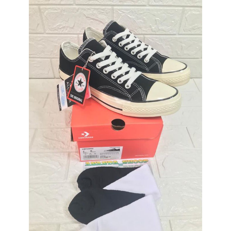 SEPATU SNEAKER CONVERSE ALLSTAR 70s OX BLACK WHITE SOL TRANSPARAN