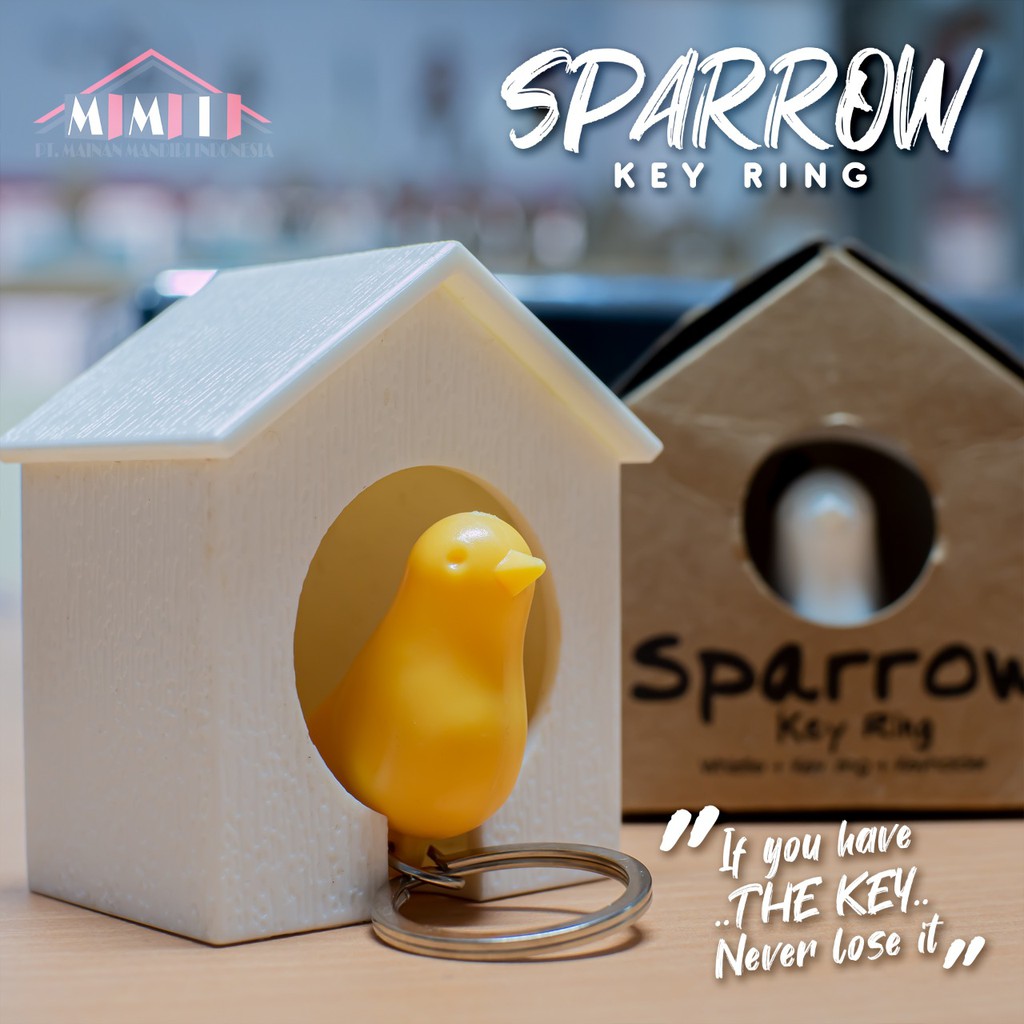 Sparrow Key Ring Gantungan Kunci Lucu Rumah Burung