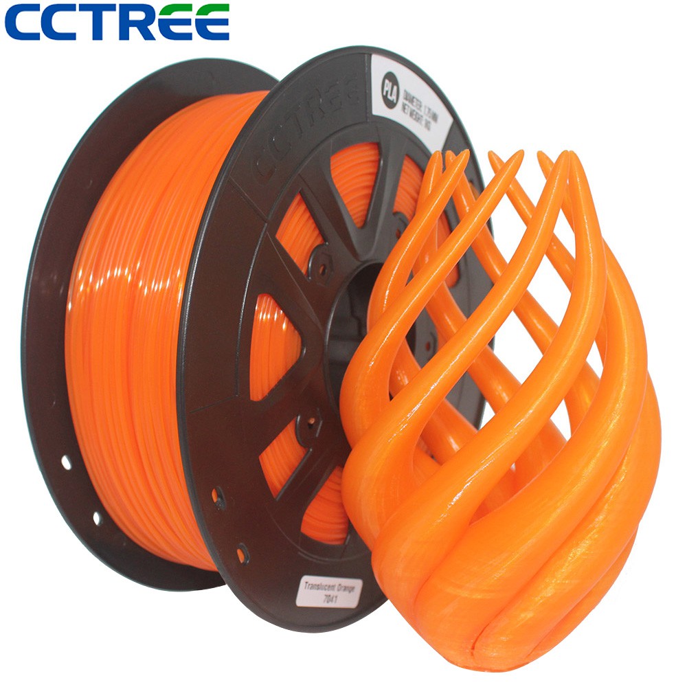 ST PLA CCTREE 3D PRINTER 1.75mm 1KG Filamen Filament Kualitas Bagus - Transparan Orange