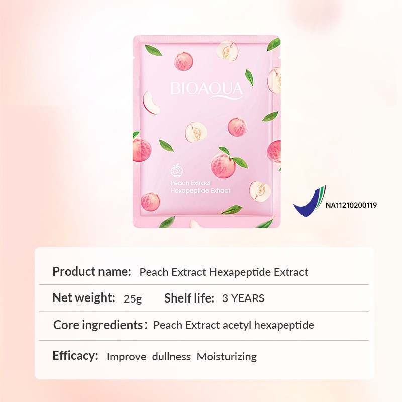 Bioaqua Peach Facial Mask 25gr / Natural Skincare Sheet Mask