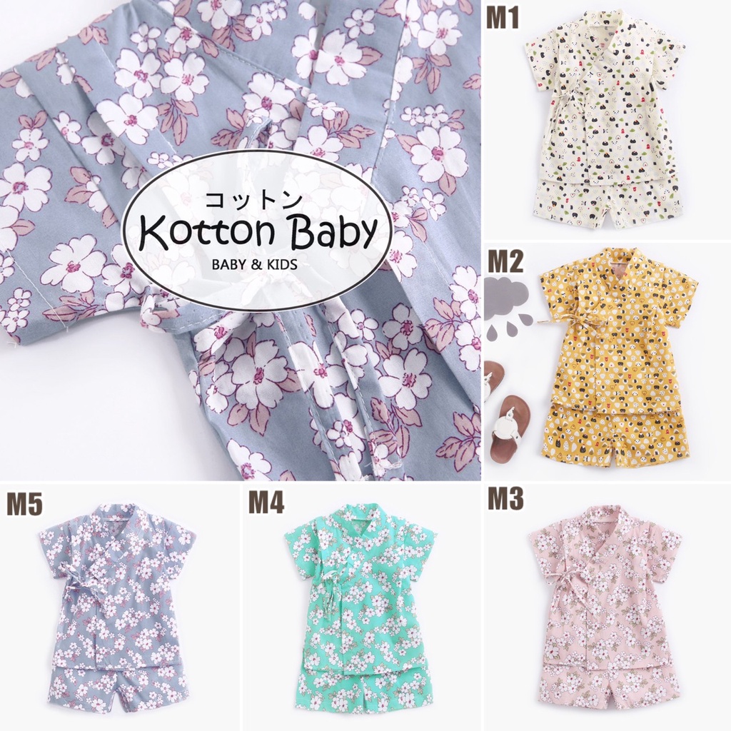 0-1 thn || SETELAN KIMONO ATASAN + CELANA (1 set) ANAK CASUAL BAJU TIDUR PIYAMA ZD  M catalog