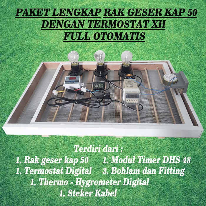 Jual Paket Lengkap Mesin Penetas Telur Rak Geser Kap Dengan Termostat Digital Xh W