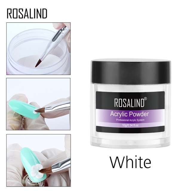 ROSALIND Acrylic powder nail art / bubuk akrelik flower 3d Rosalind Pink White 10 gram