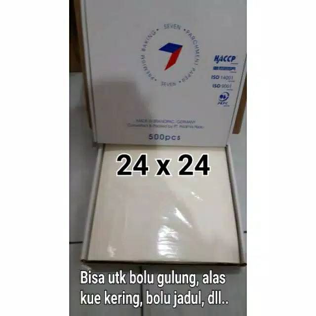 

Baking Paper SEVEN ukuran 24x24cm..harga per 30 lembar