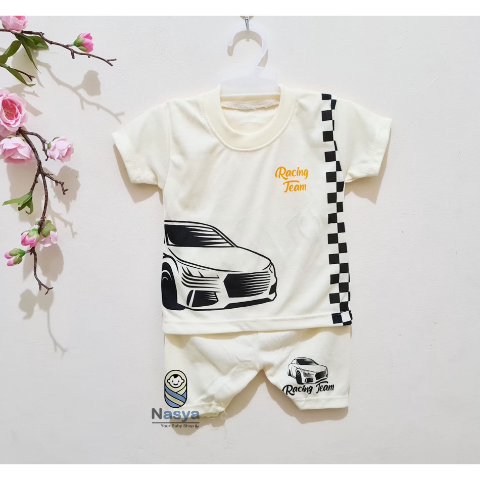 [J-009] Setelan Baju Bayi Pendek / Pakaian Laki Murah Newborn (0-6 bulan)