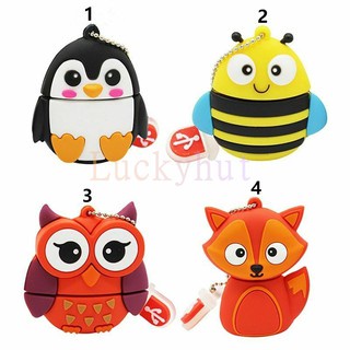 Flash Disk Usb 2.0 Kapasitas 2TB Bentuk Kartun Penguin / Burung Hantu / Rubah Lucu