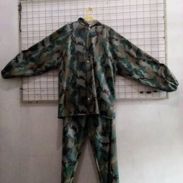 Grosir jas hujan penguin penguins army doreng jaket celana size xxl
