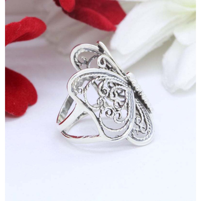 Fashion Vintage Metal Hollow Butterfly Rings For Women / Punk Gold Silver Adjustable Open Finger Ring