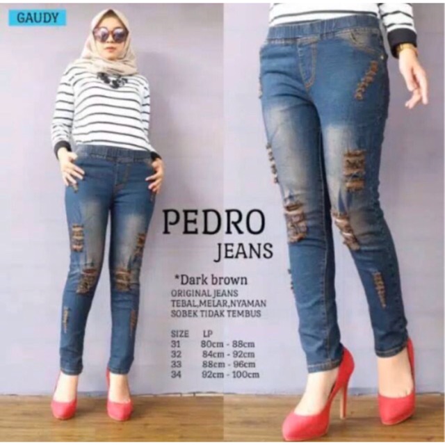 PEDR* JEGGING / DIEVO JEGGING JEANS SOBEK TIDAK TEMBUS 31-38