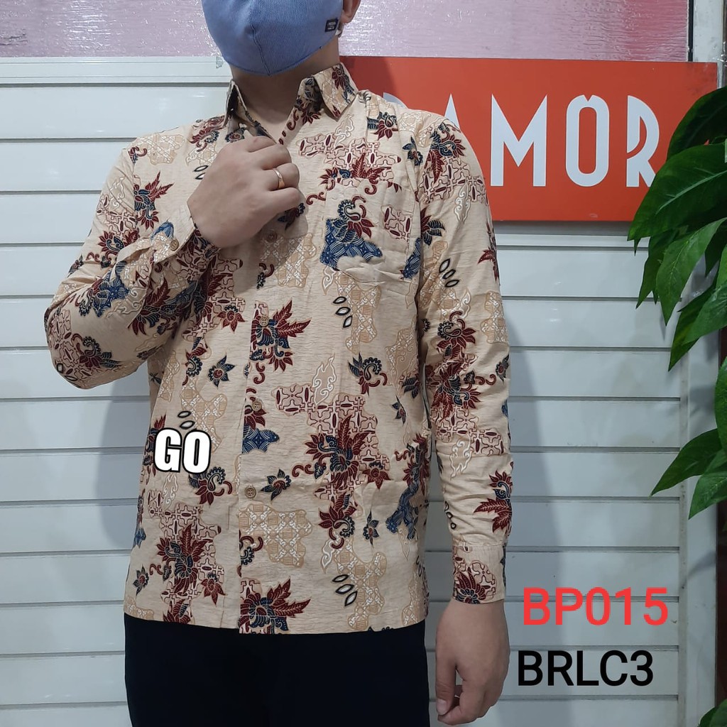 gof BRLC DAMOR (CRESSIDA) BATIK Cowok Pakaian Pria Kemeja Batik Reguler Lengan Panjang